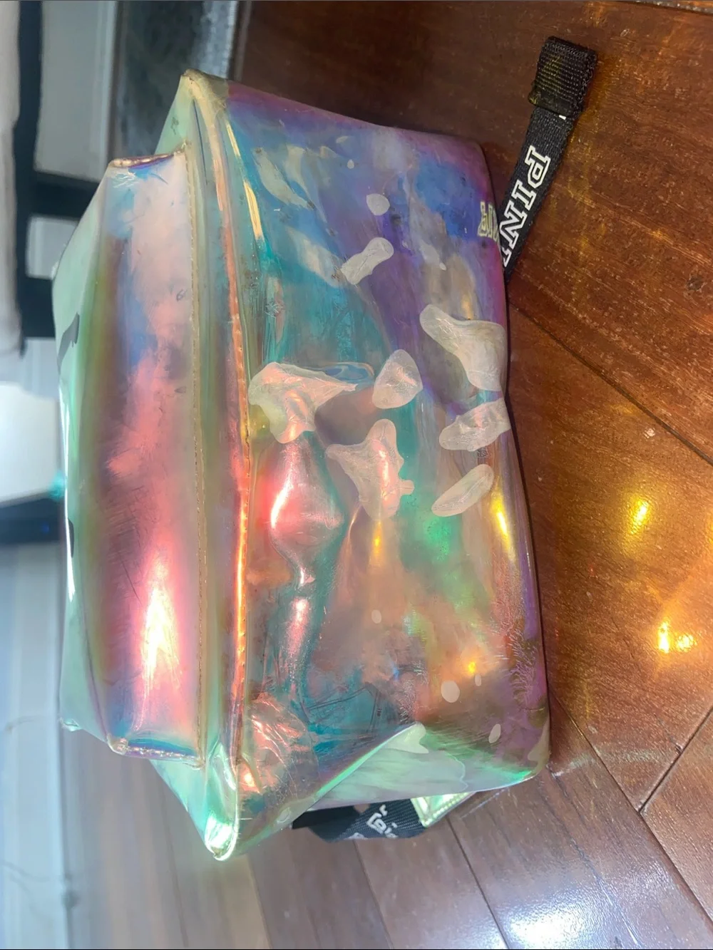 Vs pink mini backpack : Shimmer clear transparent
